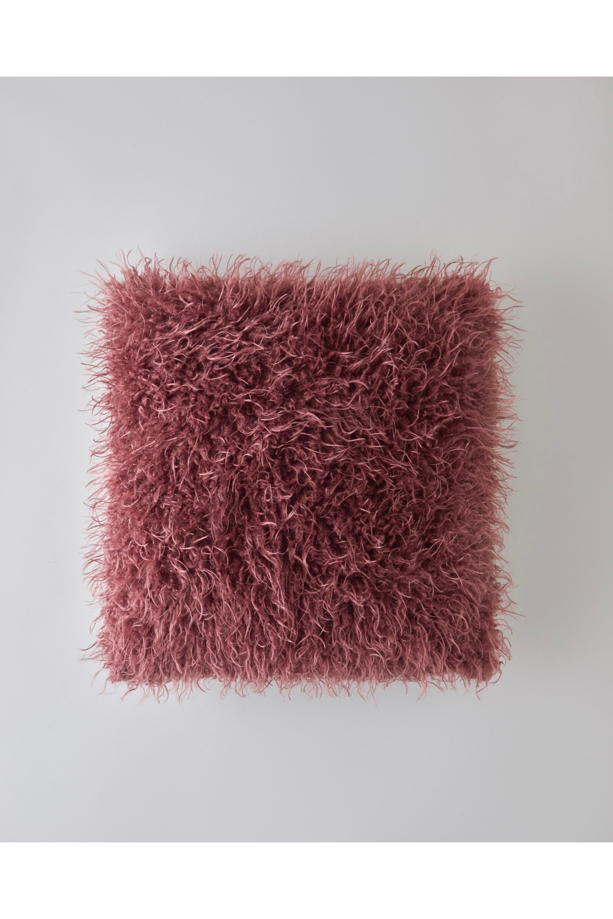 Fluffy Pelüş Kırlent Kılıfı 45x45 cm Vişne