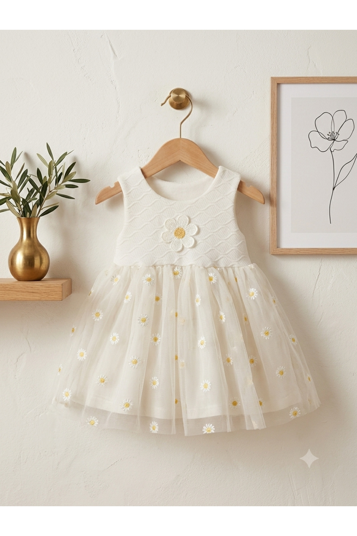 Minimio Kids Papatya Desenli Kız Çocuk Elbise