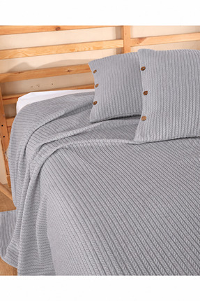 Cottonest Tek Kişilik Örgü Desen Pike Yatak Örtüsü Seti | 160x230 cm Pike | 5...