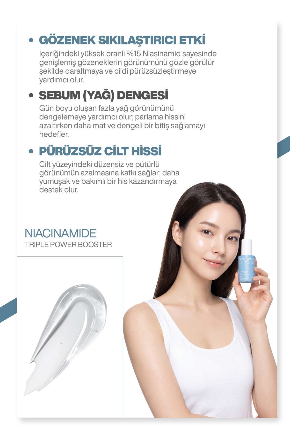 %15 Niacinamide Serum | Gözenek Sıkılaştırıcı | Sebum Dengeleyici | Aydınlatıcı Serum 30ml — 8809961180057 — تصویر 3 از 7