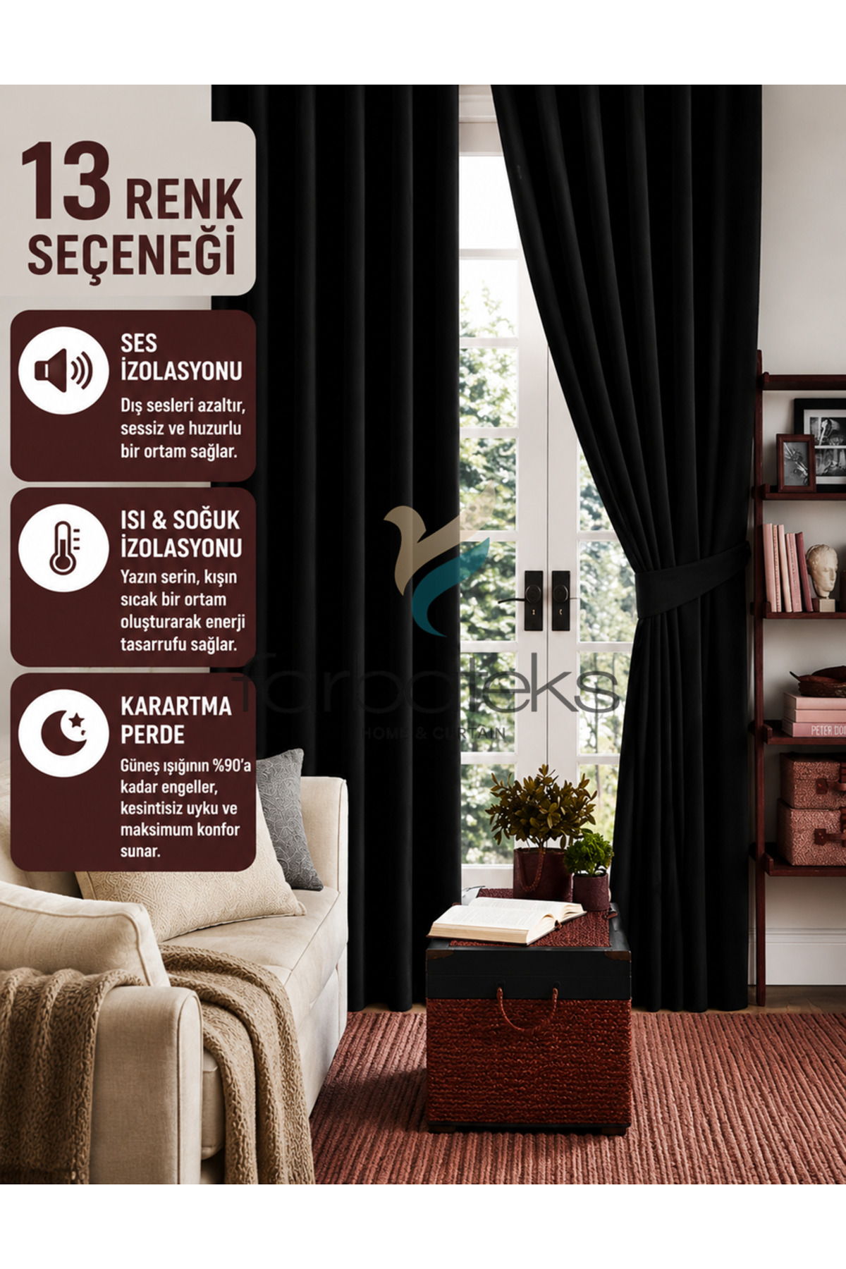 Black Color Thick Sunshade Blackout Blackout Background Curtain Straight Planting