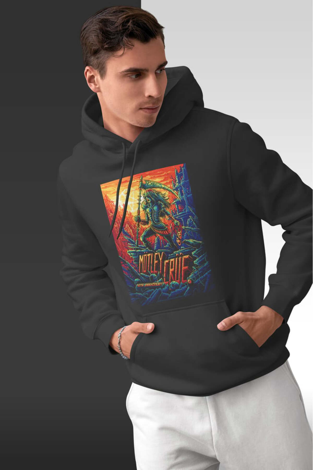 buzagi tasarım ürünleri Mötley Crüe Oversize Hooded Unisex Sweatshirt