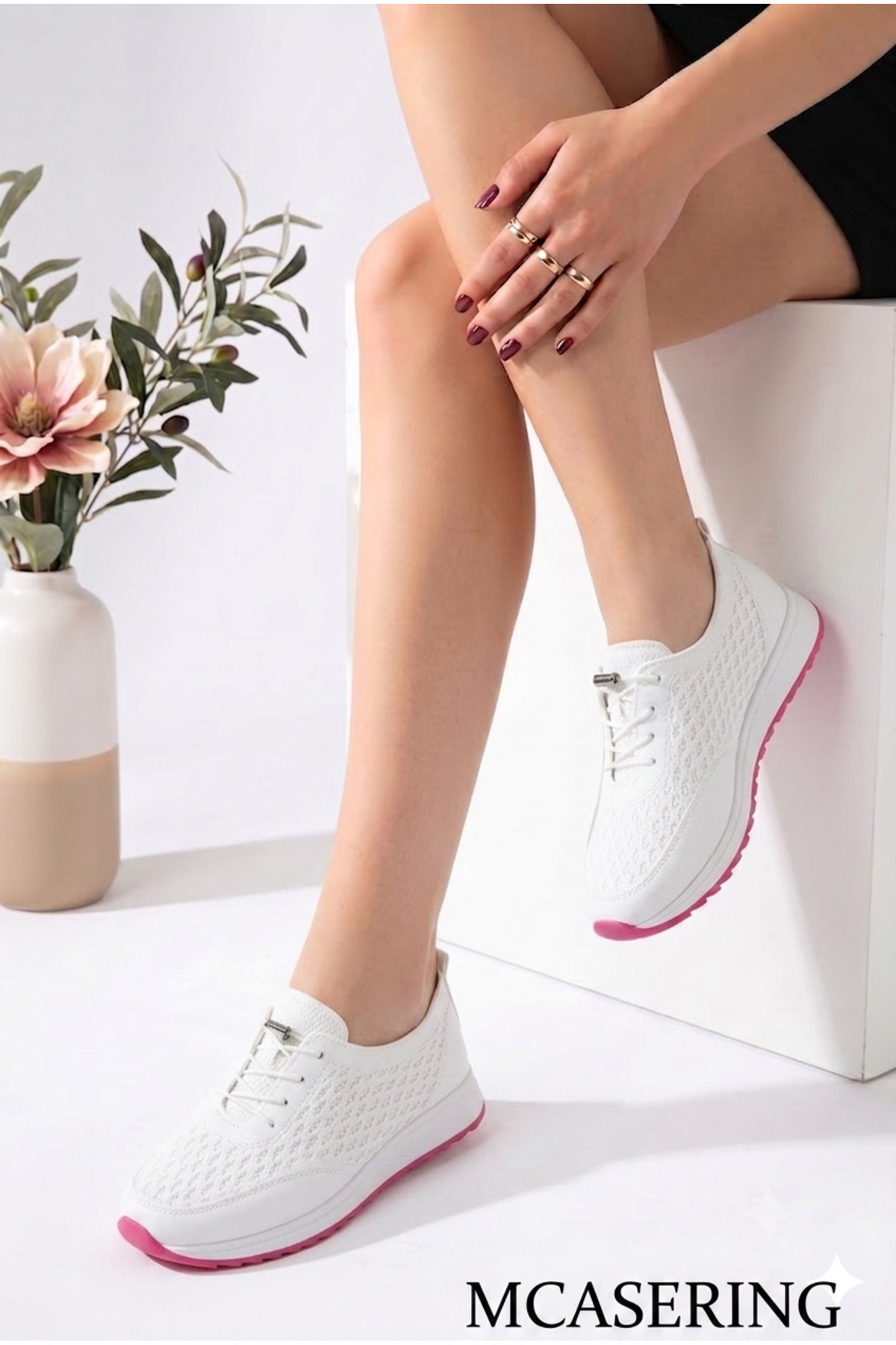 MCASERING Lüx Ortopedik Tabanlı Günlük Spor Kadın Babet Sneaker Ayakkabısı özel numara 41 -42