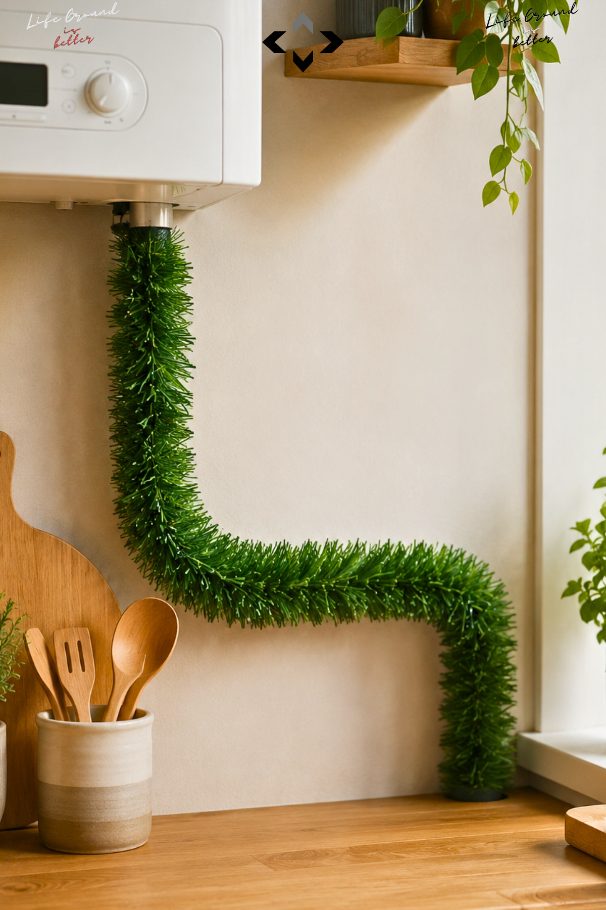 5 Meters Natural Grass Look Ivy Natural Gas Pipe Air Conditioner Pipe Concealment Ornament Artificial Ivy
