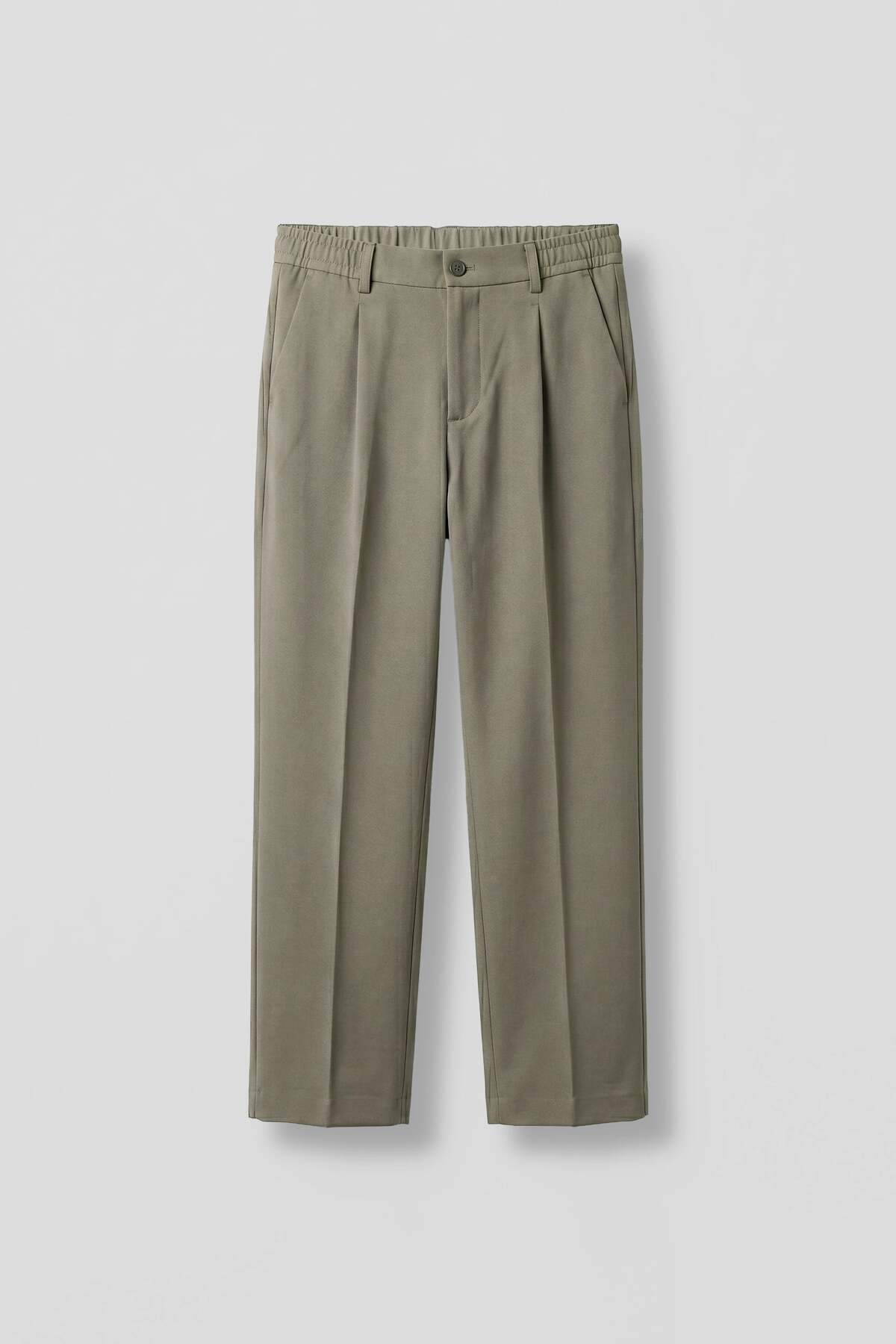 Men's Baggy Fit Elastic Waist Casual Pants Khaki