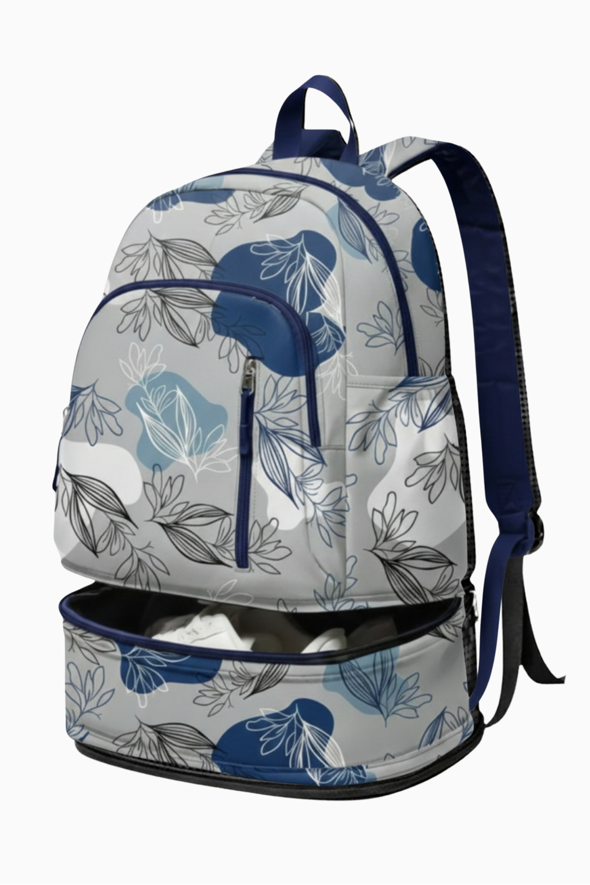 Floral Patterned Professional Sports Backpack - Waterproof Backpack with Shoe Compartment