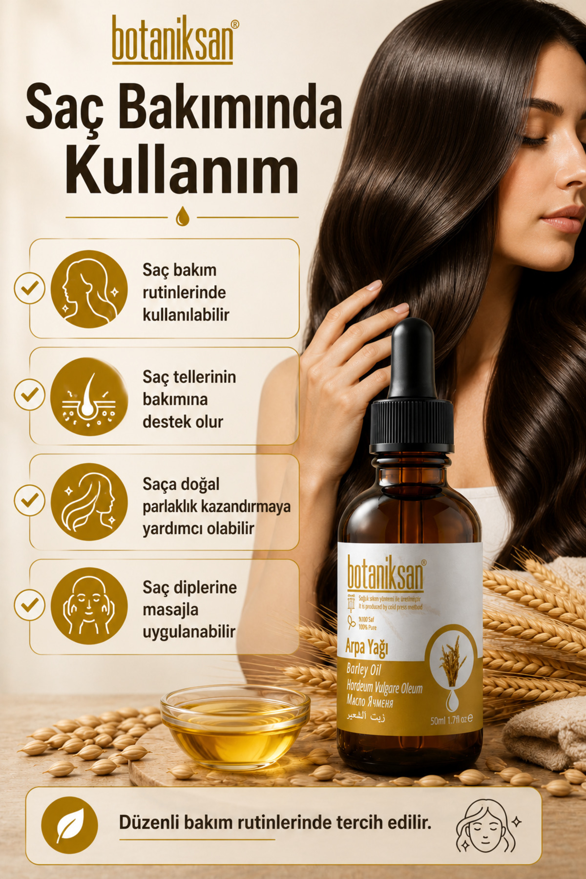 Arpa Yağı 50 ml Soğuk Sıkım %100 Saf Katkısız Barley Oil Cilt ve Saç Bakımı İçin — ARPA YAĞI 50ML — تصویر 6 از 8