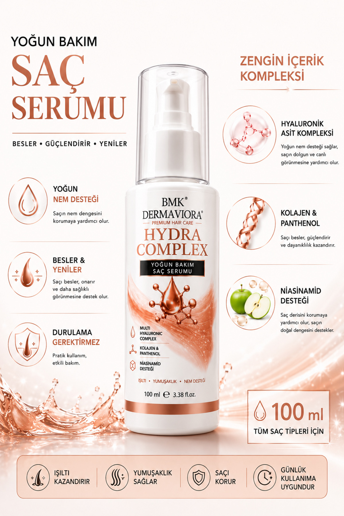 Dermaviora Yoğun Bakım Saç Serumu 100 ml — BMK-SSR-001
