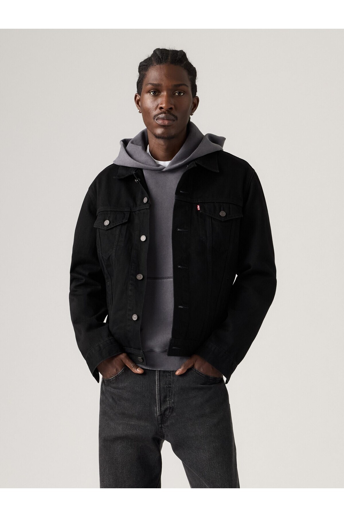 ژاکت جین مردانه مشکی مدل TRUCKER - 72334-0797 لیوایز کت Levi's
