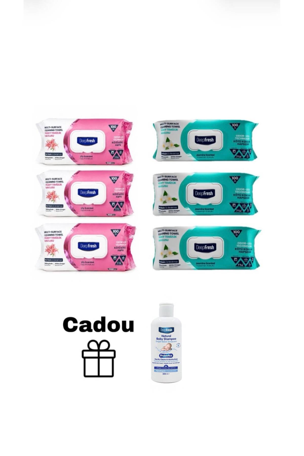 Deep Fresh Set 6 pachete Servetele umede pentru multi suprafete cu bicarbonat...