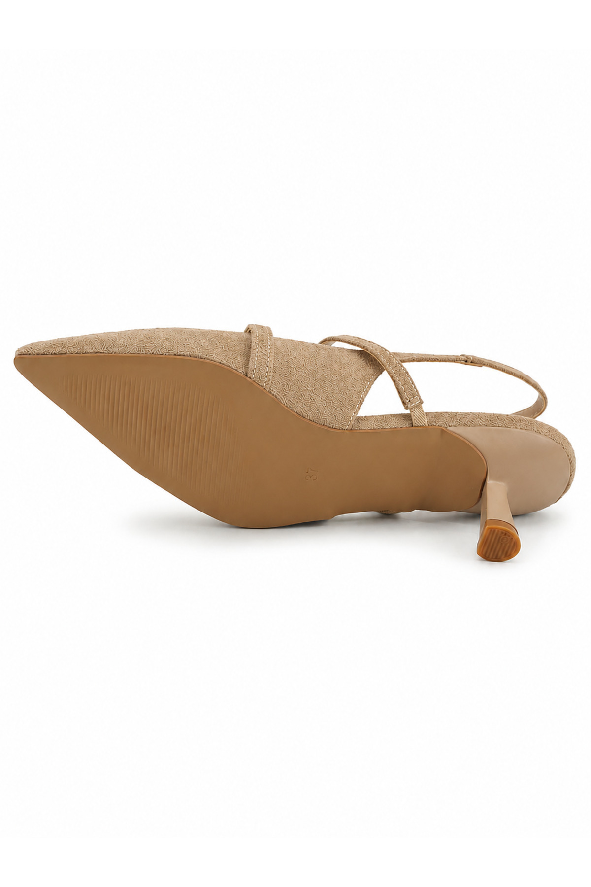 Rexba Vizon Süet Slingback Kadın Topuklu Ayakkabı Sivri Burun Kitten Heel Kısa Topuk Ofis Günlük Davet Şık Ayakkabı görsel 7