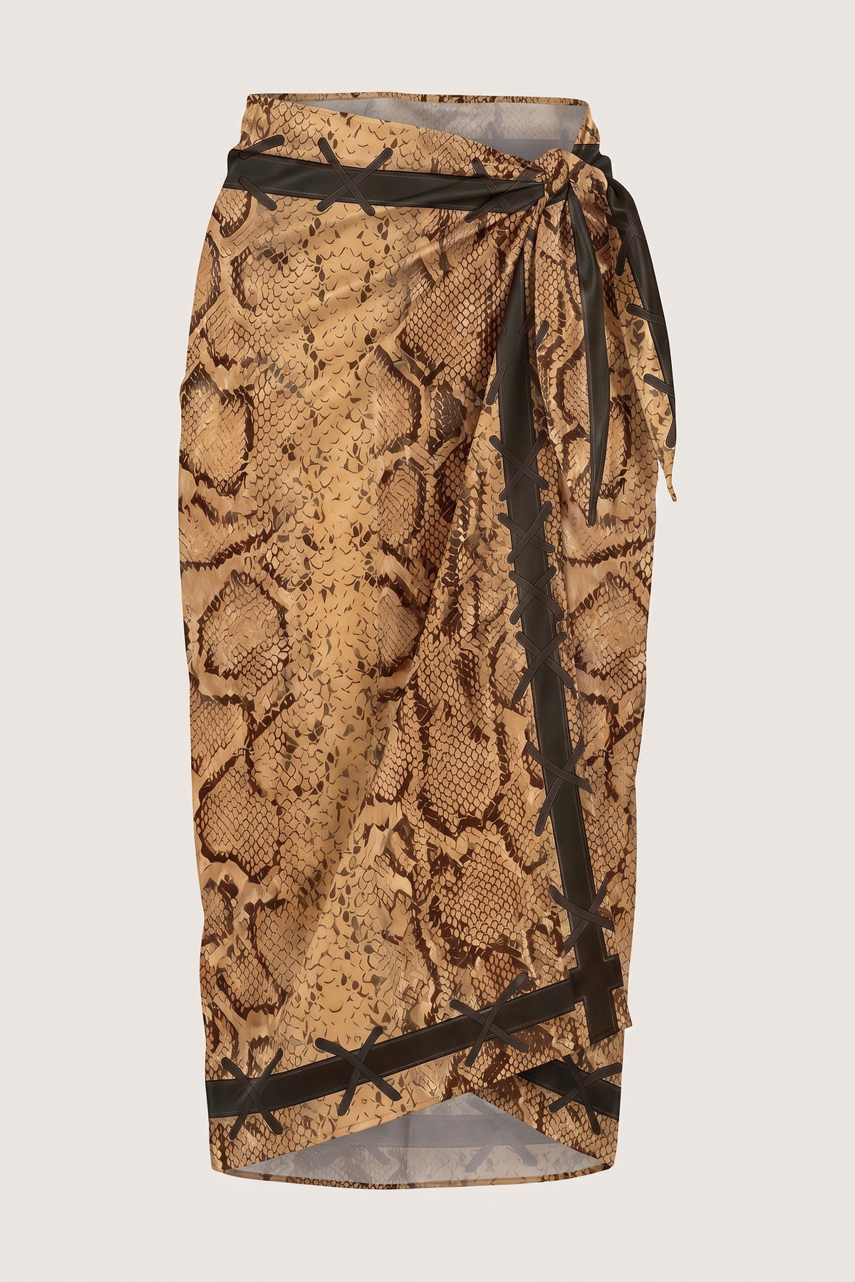 Desert Python Patterned Beach Beach Pareo - Shiny Fabric Without Interior - 75x155 cm