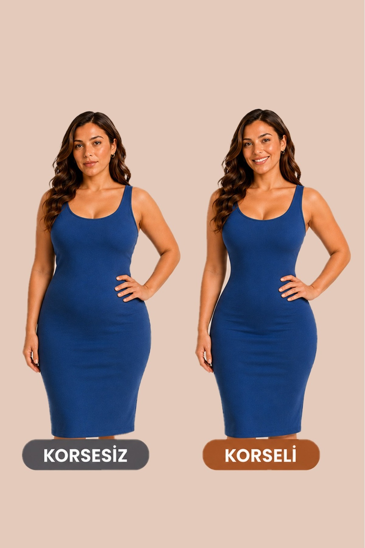 REYNEV Kadın İyonizer Askılı Body Korse | Göbek Bel Basen Toparlayıcı | İnce ve Sıkı Görünüm | Göğüs Altı Agraflı Tam Boy Korse görsel 5