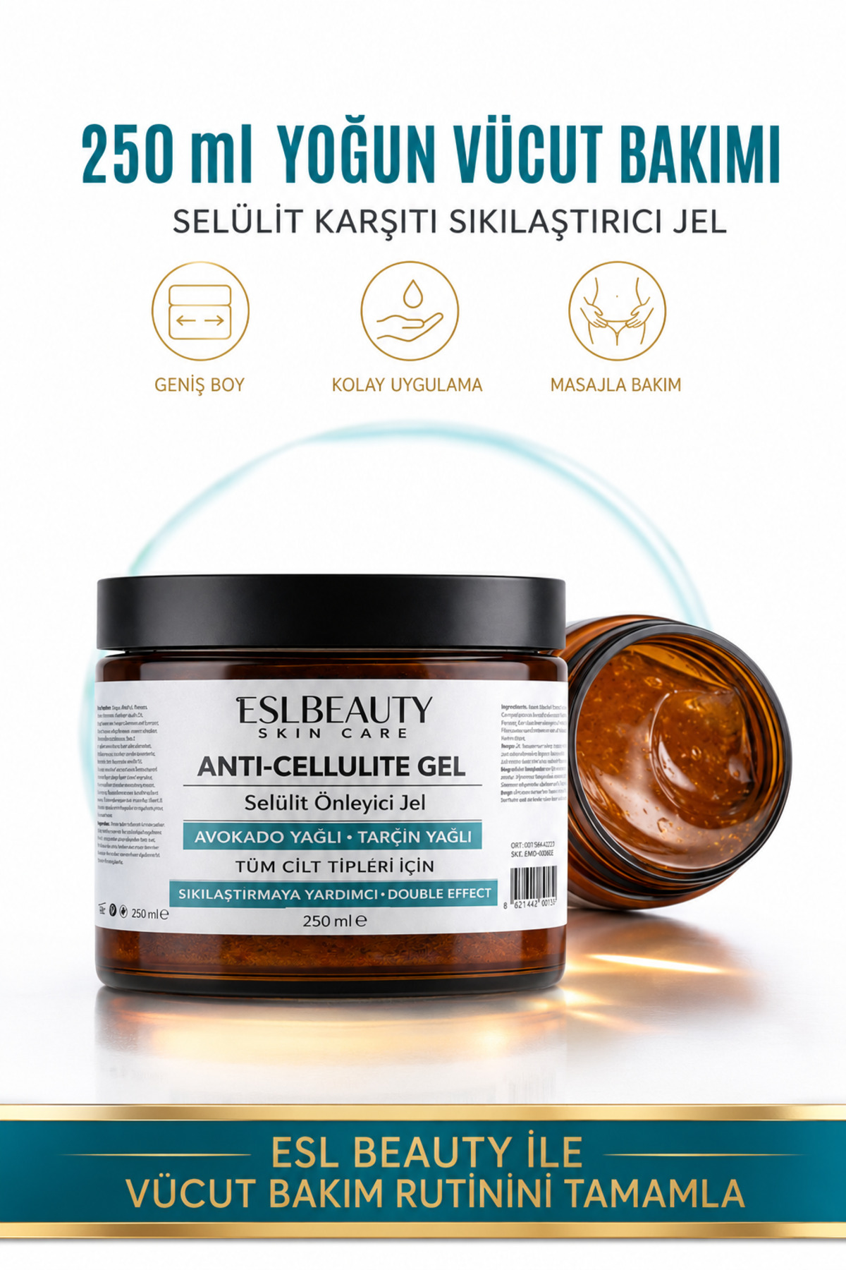 Sıkılaştırıcı Selülit Jeli 250 ml – Çatlak Karşıtı & Nemlendirici Bakım — 989858 — تصویر 8 از 8