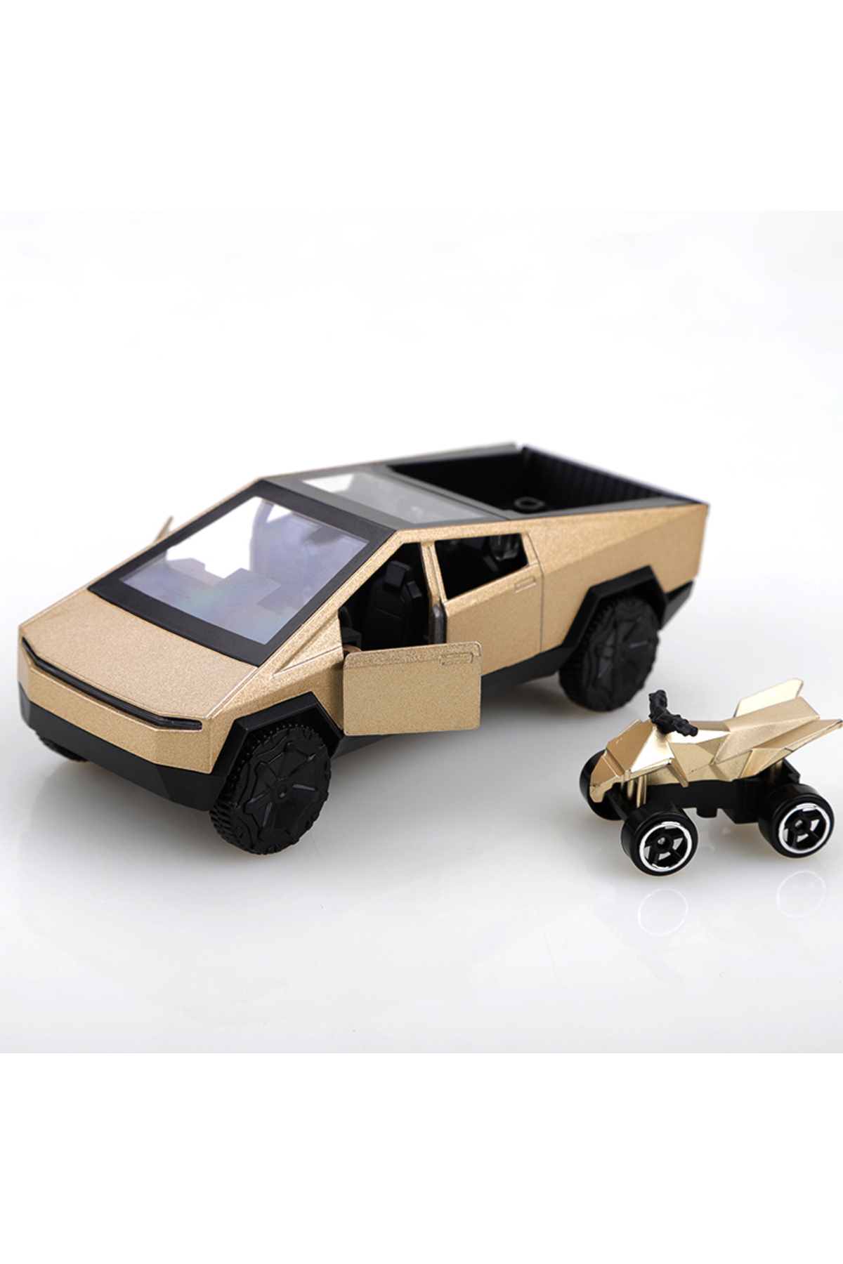 Choice CAR Gold (Bagged) 1:36 Alloy Pickup CyberTruck Pull-Back Car Collection for Boys and Children, One L