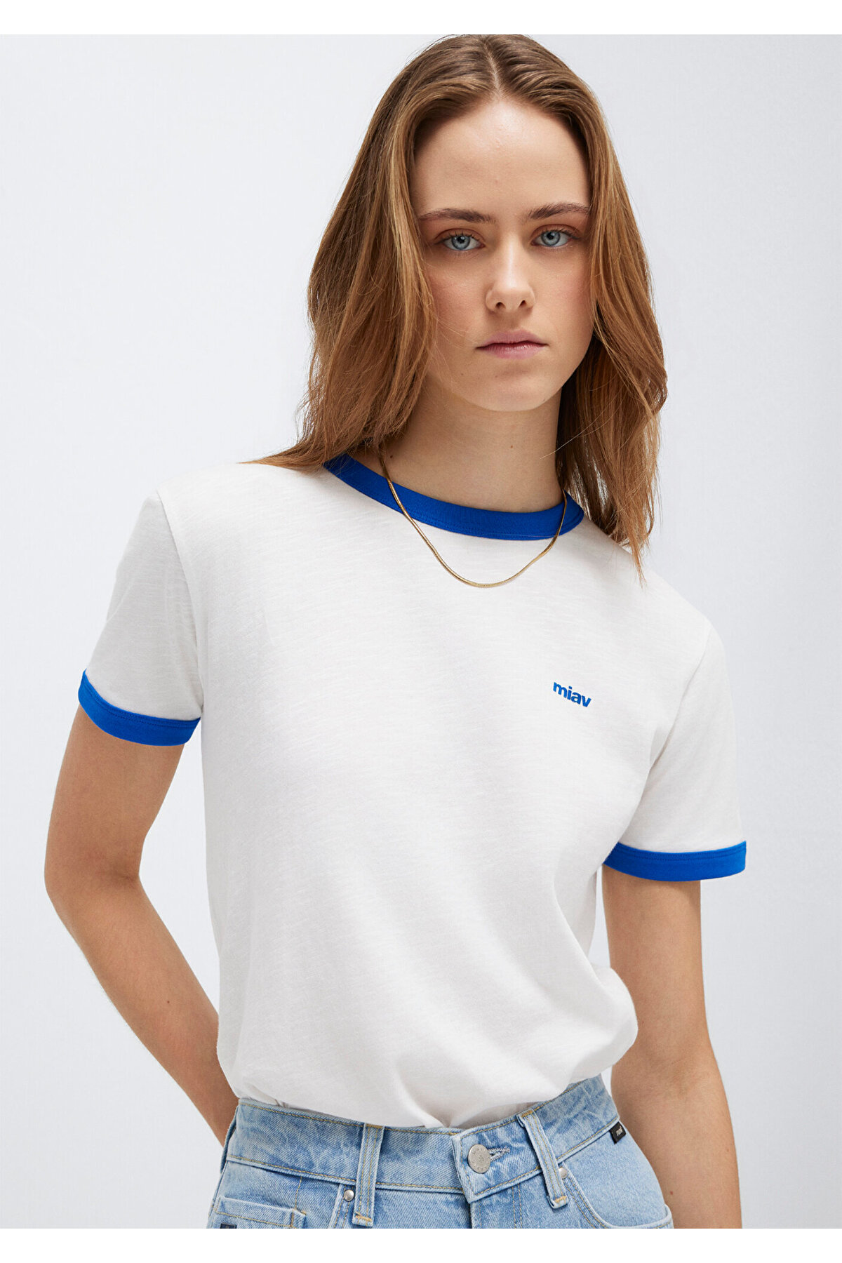 Miav Baskılı Ekru Tişört Regular Fit / Normal Kesim 1614089-70057