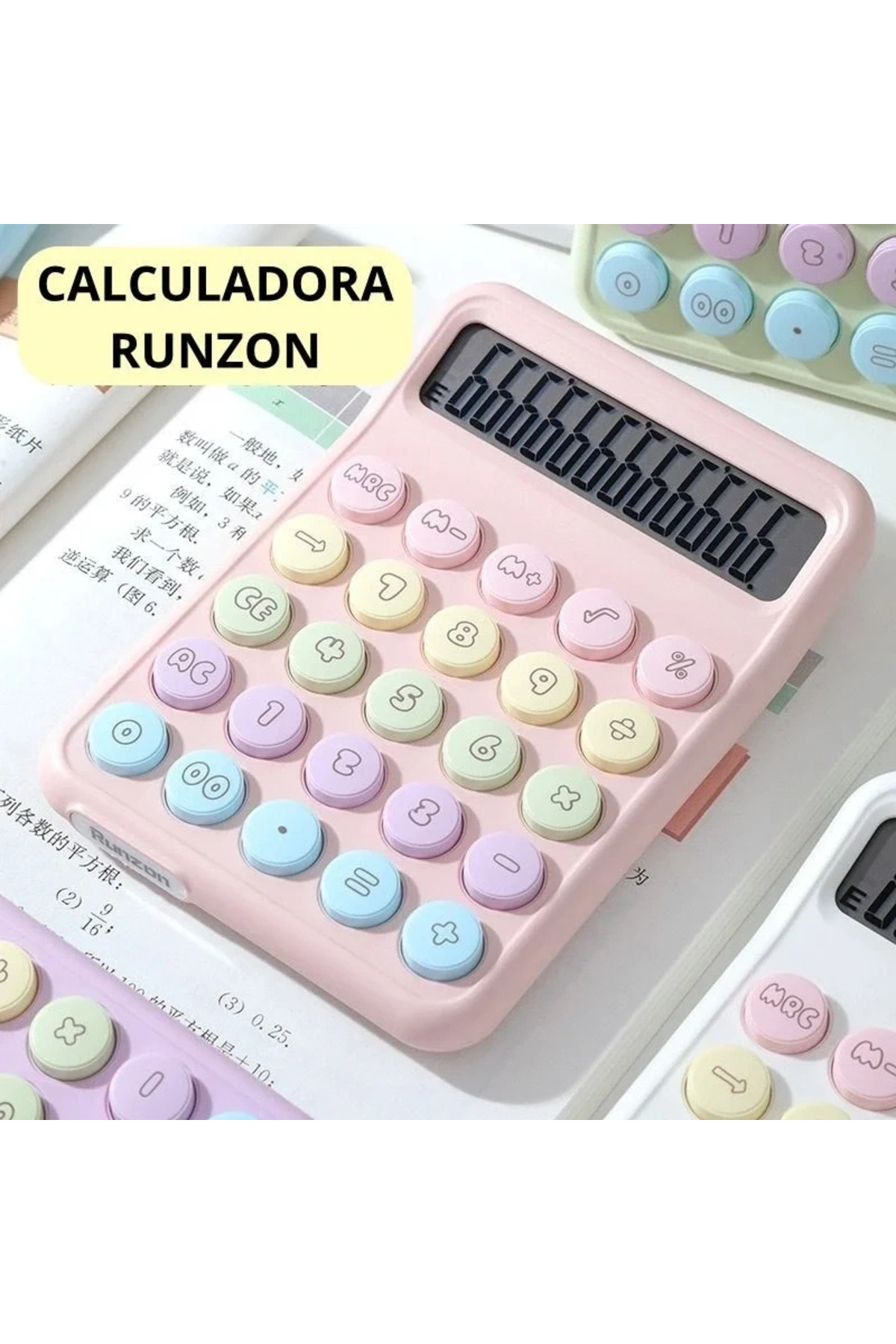 Go İthalat Runzon Renkli Hesap Makinesi Yuvarlak Uçlu 12 Hane Mavi RZ-822 (4887)