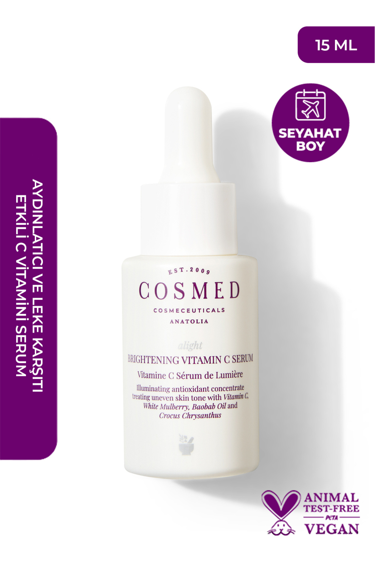 COSMED Aydınlatıcı ve Leke Karşıtı Etkili C Vitamini Serum/Alight BRIGHTENING VITAMIN C SERUM 15 ML — 20405