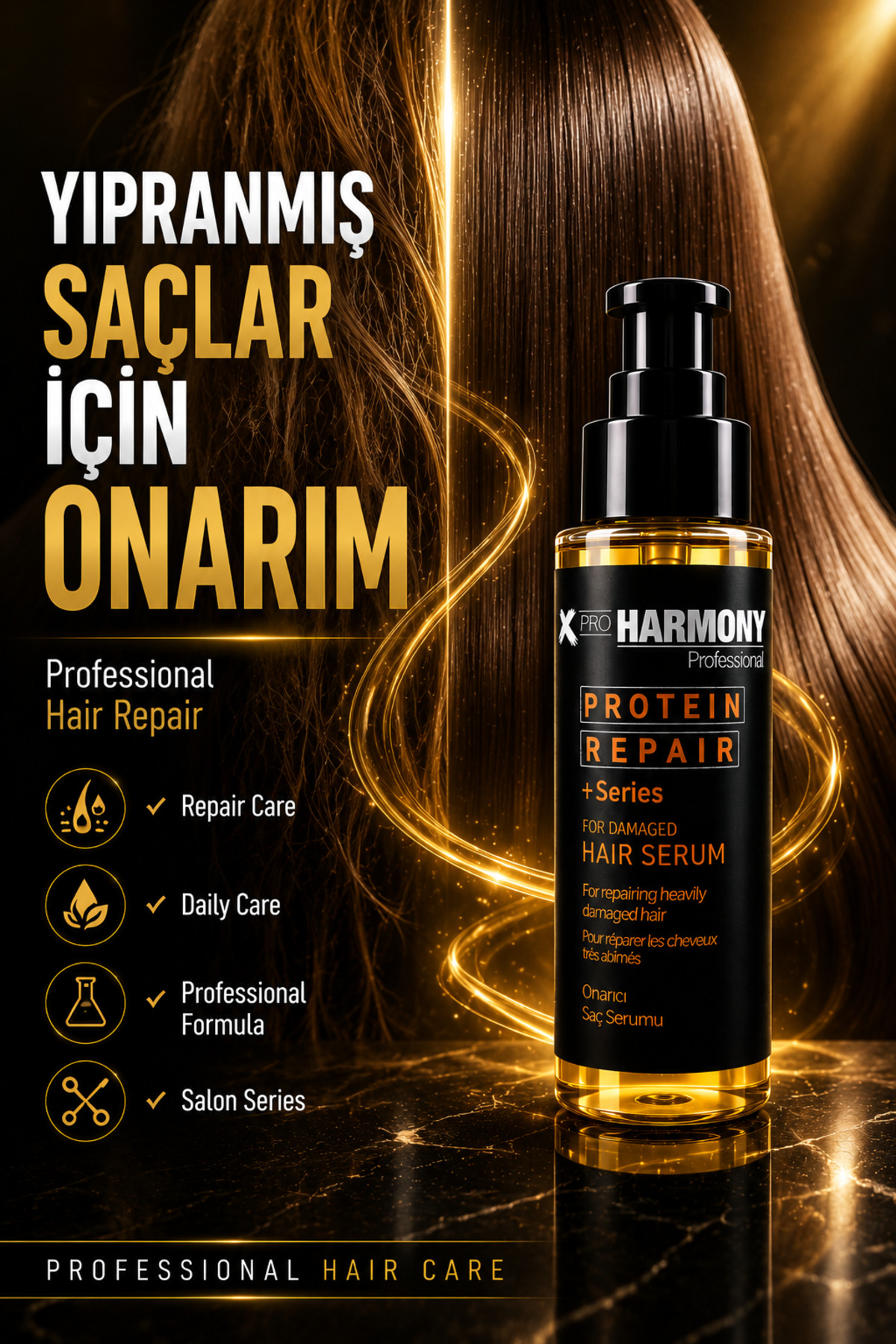 سرم مو ترمیم کننده پروتئینه XPRO Harmony + سری مخصوص موهای آسیب دیده ۱۰۰ میلی لیتر — XPH-8682887911321 — تصویر 4 از 8