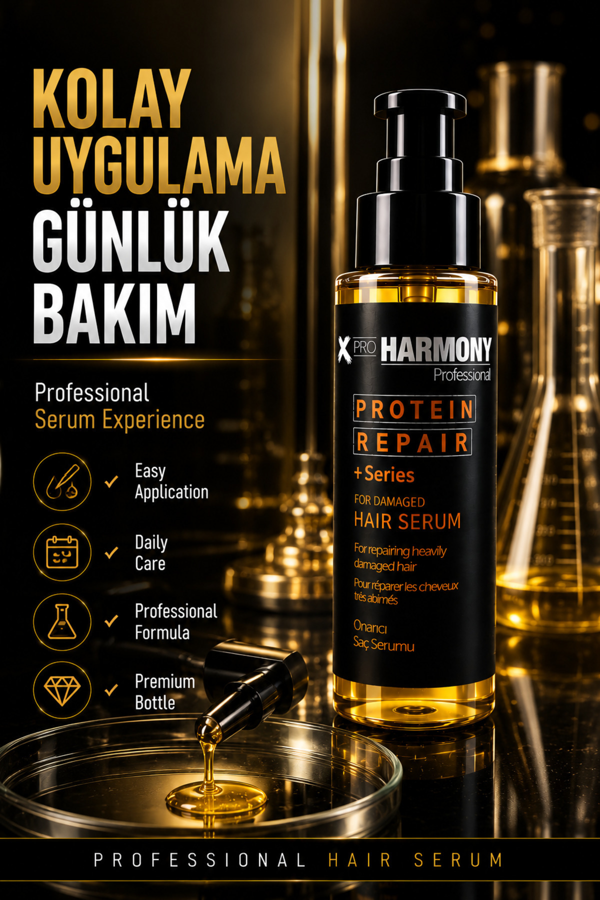 سرم مو ترمیم کننده پروتئینه XPRO Harmony + سری مخصوص موهای آسیب دیده ۱۰۰ میلی لیتر — XPH-8682887911321 — تصویر 7 از 8