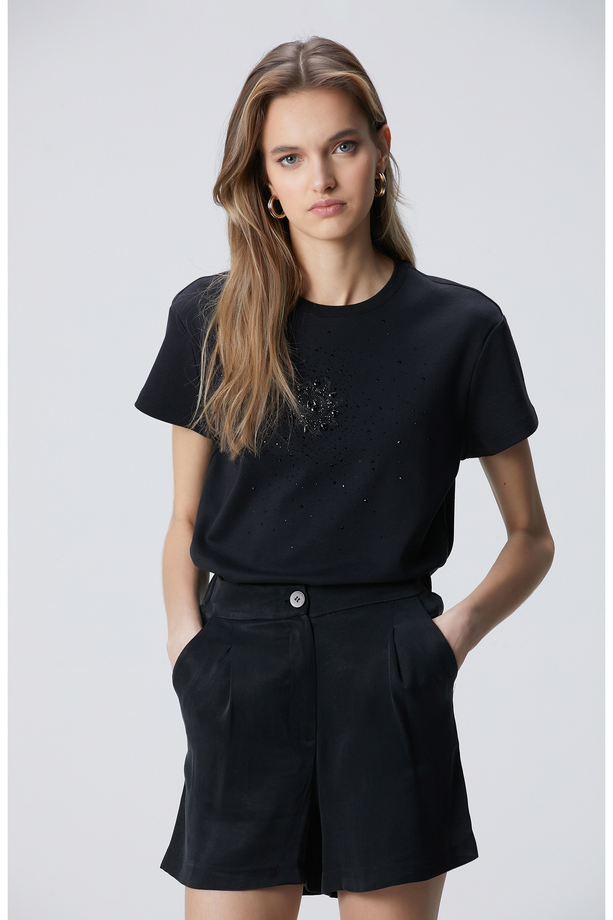 Network Siyah Baskılı T-shirt