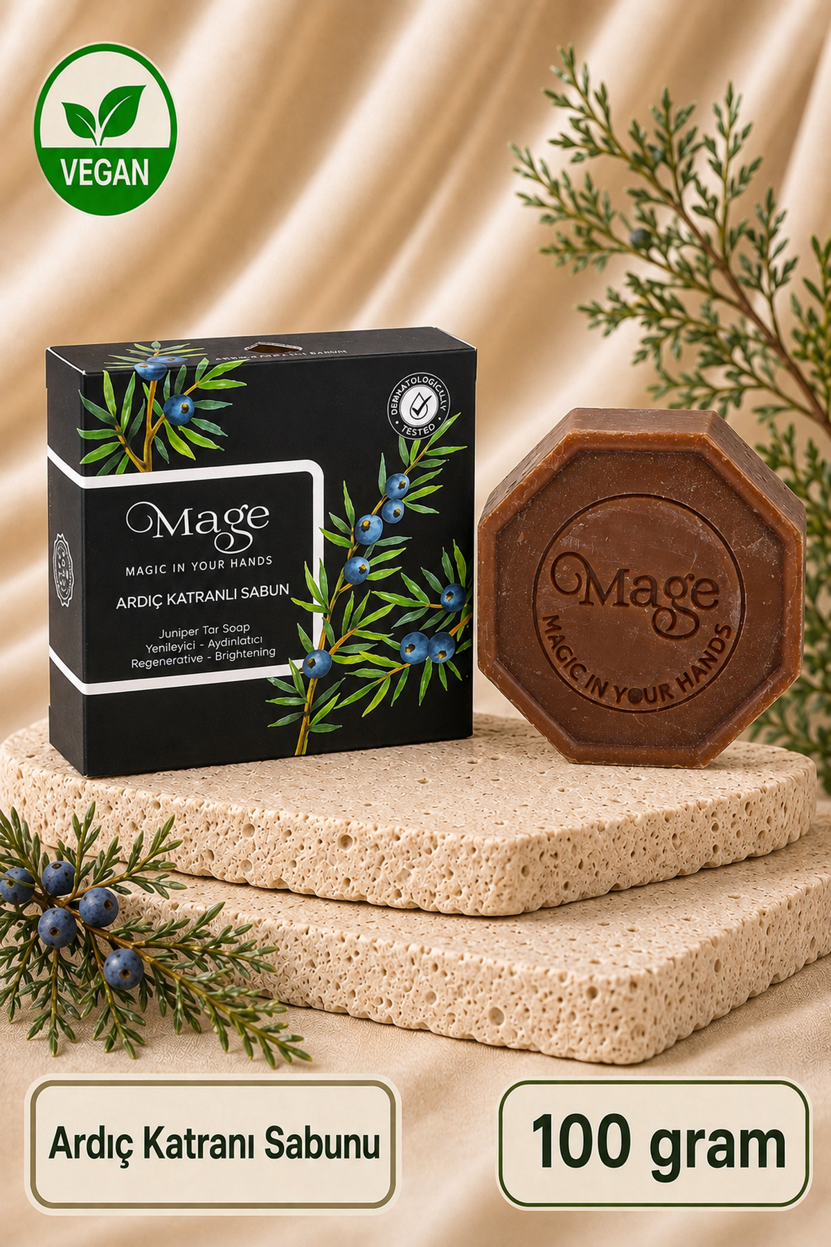 Mage Cosmetics Mage Doğal Ardıç Katranı Sabunu 100 gram 1 adet