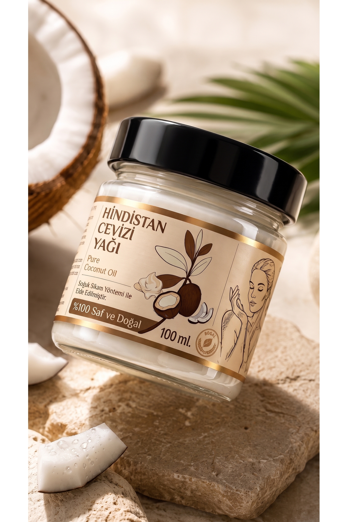 100 ml Saf Hindistan Cevizi Yağı / Soğuk Sıkım / %100 Saf Ve Doğal / Coconut Oil — 100-ml-hindistan-cv-yag — تصویر 5 از 8