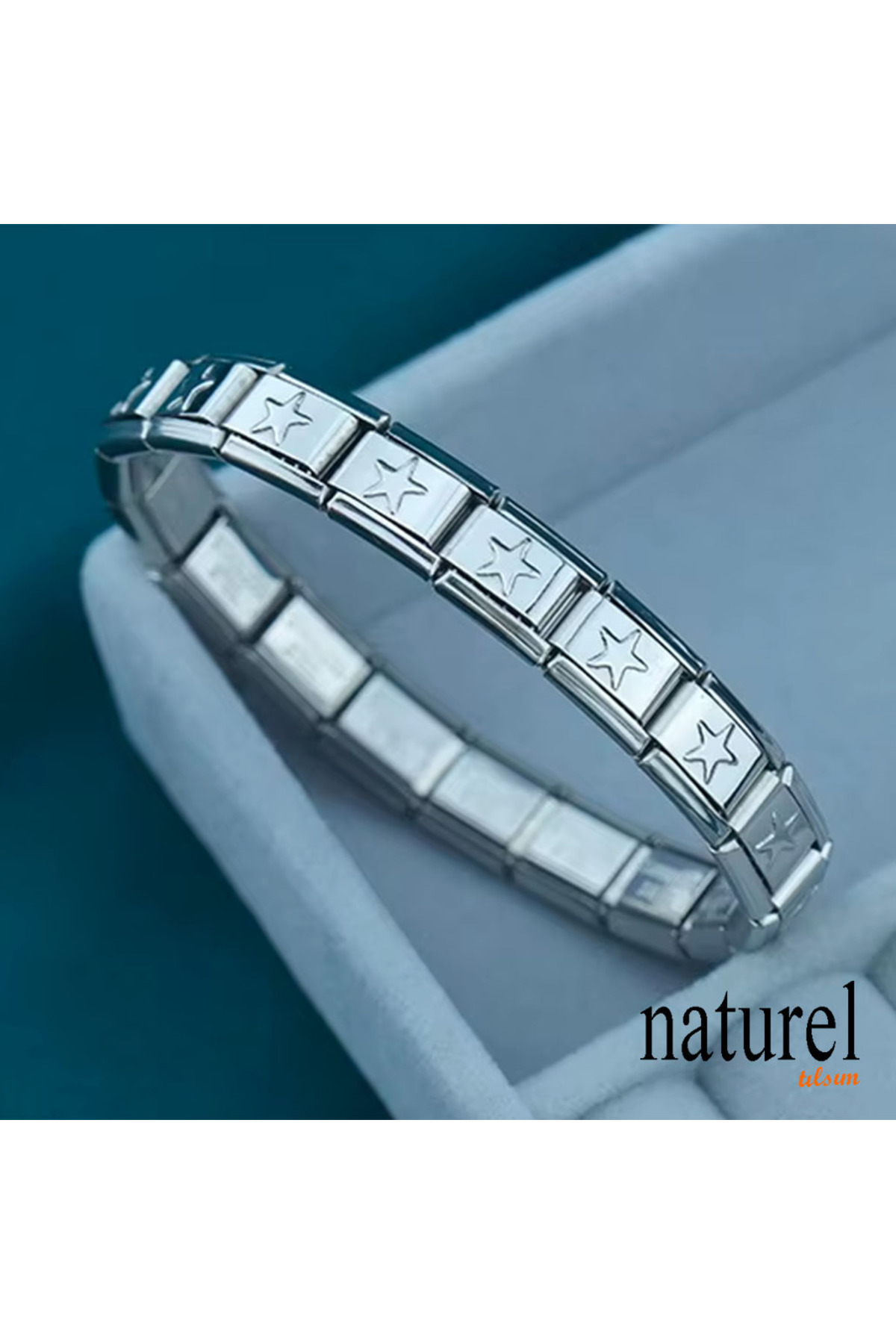 Naturel Tılsım Unisex Italyan Charm Bileklik Paslanmaz Çelik Bileklik görsel 3