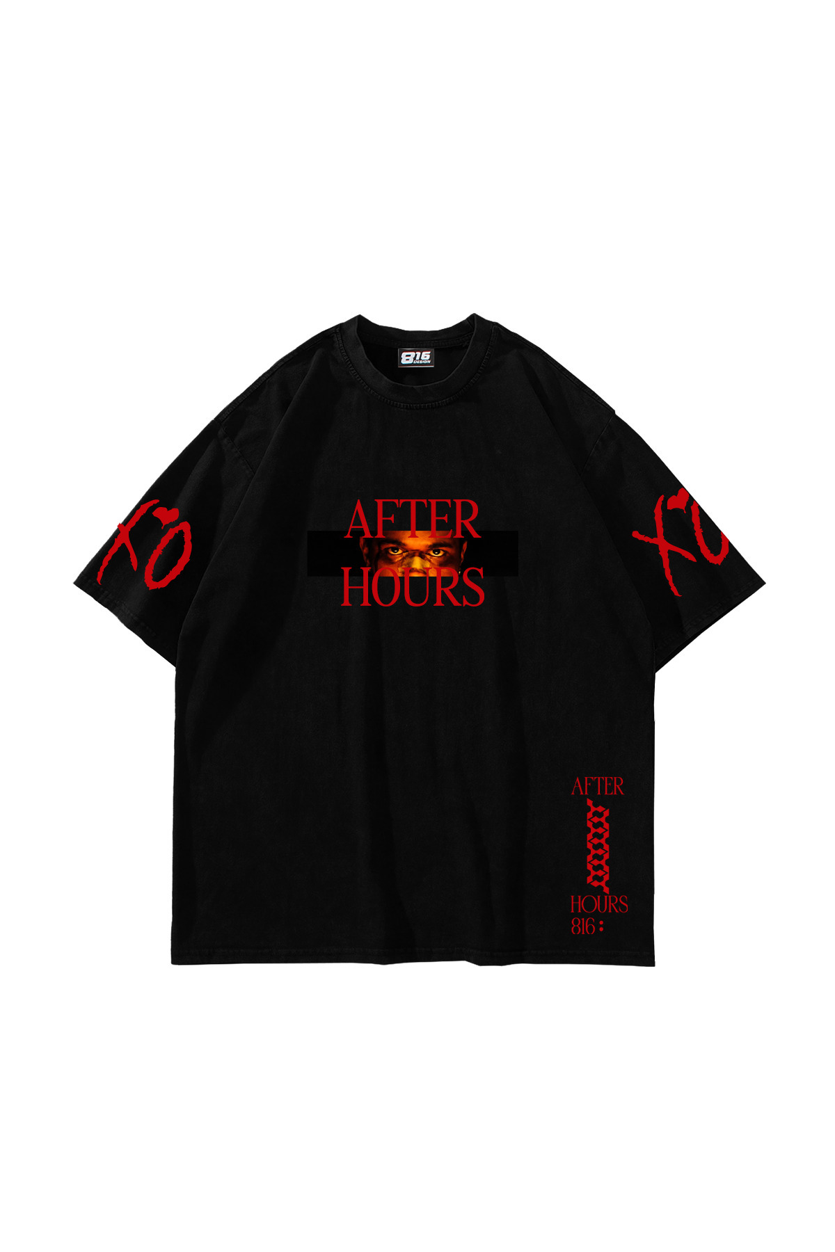 Sekizbiraltı The Weeknd after Hours Black Oversize T-Shirt - Price