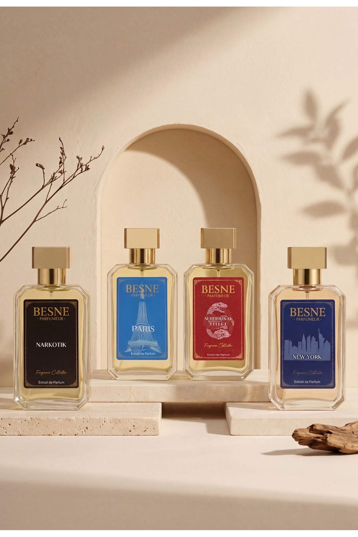عطر بسن با رایحه‌ی تقویت قوای جنسی - مجموعه‌ی ۴ در ۱ عطرهای پاریس-نیویورک نارکوتیکس بسن — تصویر 3 از 9