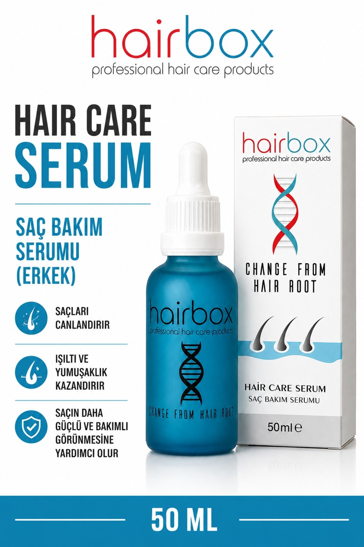 hairbox professional hair care products Erkek Saç Çıkarıcı Serum, Saç Çıkaran Serum , Saç Gürleştirici ( 1 Adet ) — 215454164
