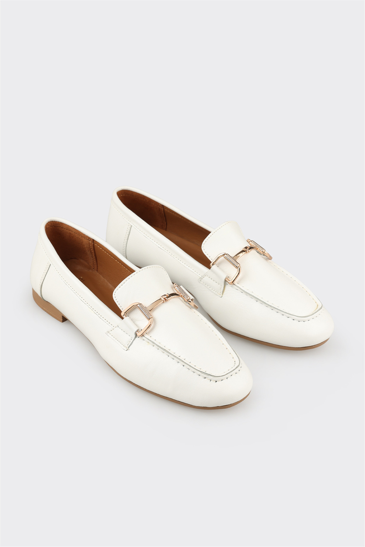 Elle Shoes Beyaz Deri Kadın Günlük Ayakkabı görsel 2