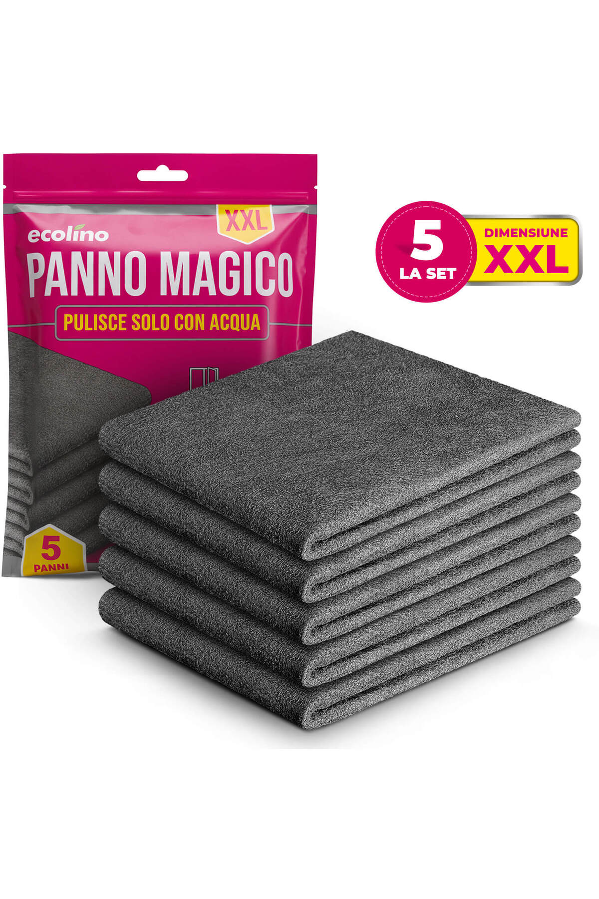 Ecolino XXL Микрофибърна магическа кърпа - комплект от 5 броя