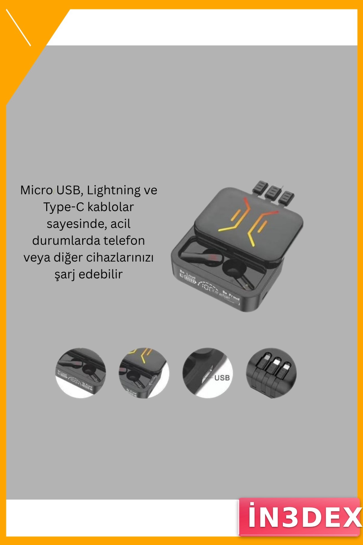 Kablosuz Kulak İçi Kulaklık 300mAh Şarj Kutusu 40mAh Batarya