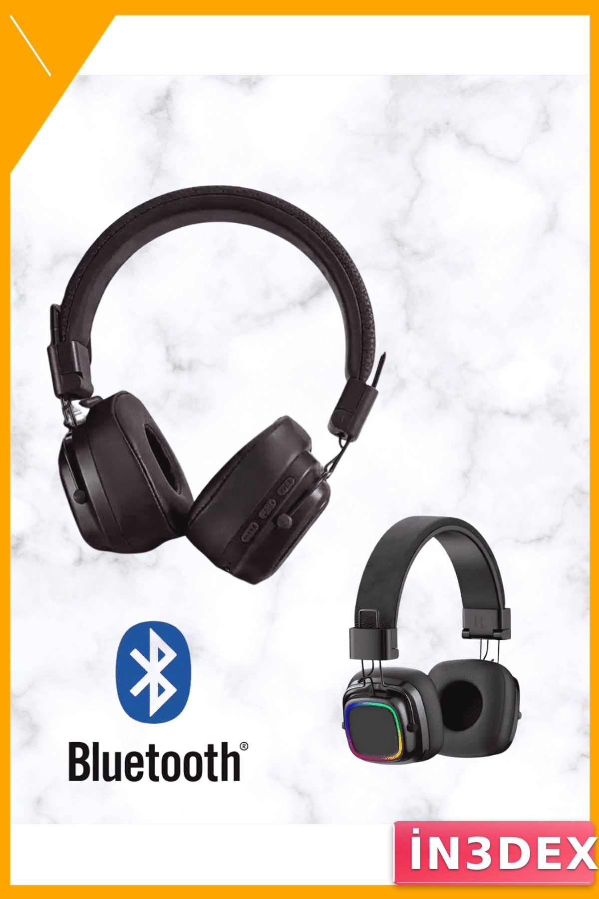 Bluetooth Kulak Üstü Kulaklık RGB Işıklı Katlanabilir 40 Saat Pil