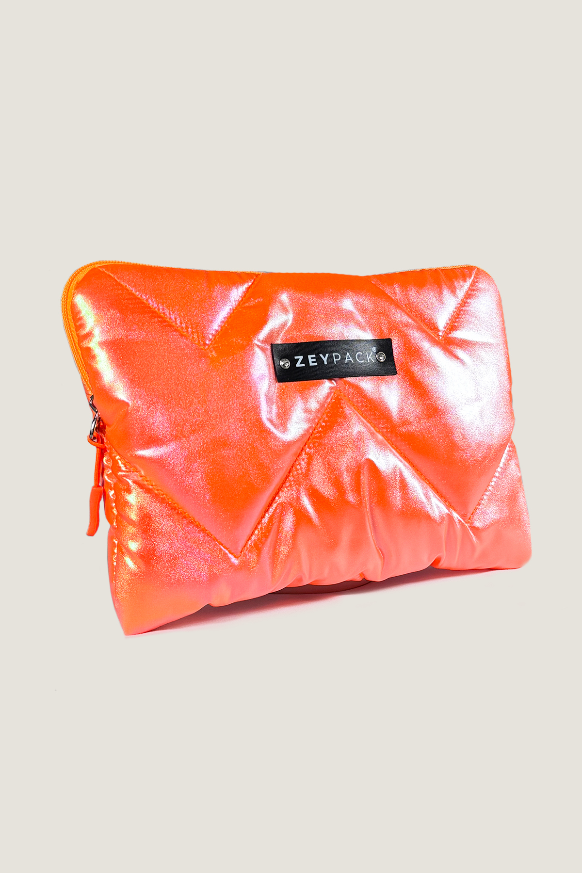 zeypack Simli Neon Turuncu Çanta- Clutch, El Çantası, Makyaj Çantası 28x18cm görsel 2
