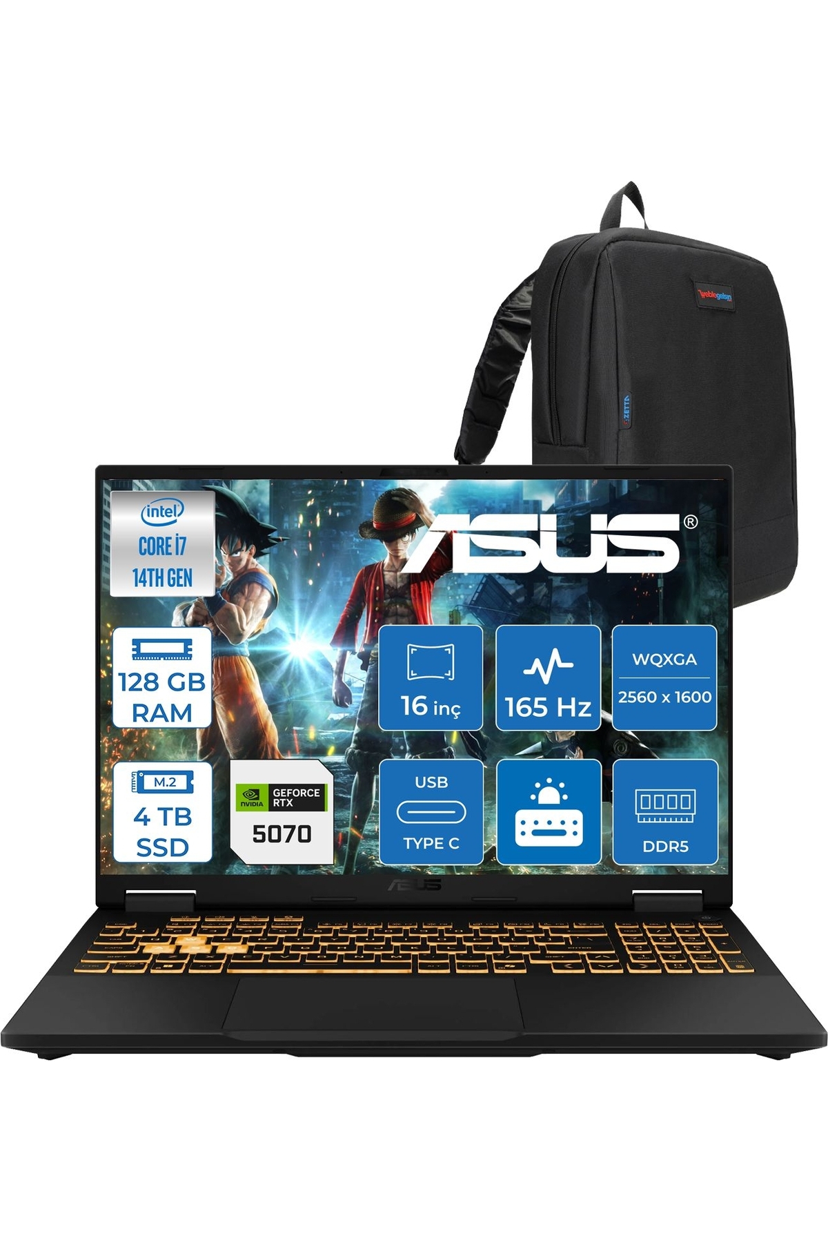 ASUS Tuf Gaming F16 FX608JPR 14. Nesil Intel I7-14650HX 128GB Ddr5