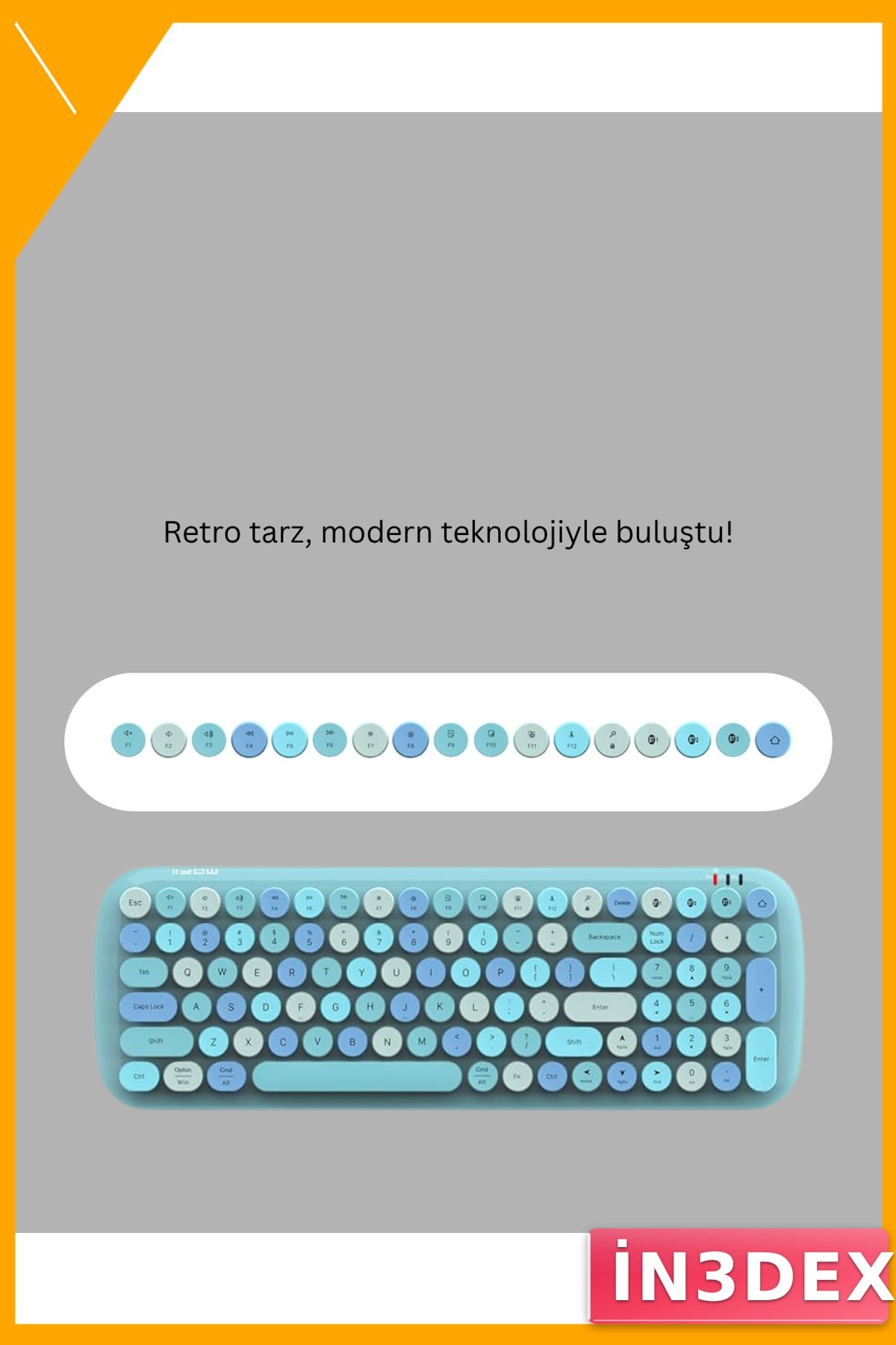 Kablosuz Retro Klavye Mouse Seti 104 Tuş Sessiz Yazım