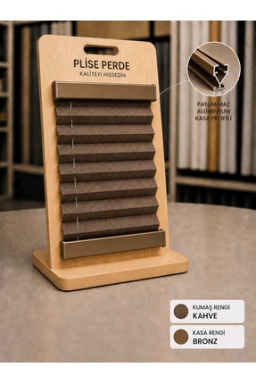 RUYAM HOME PLİSE PERDE VİDALI SİSTEM KAHVE RENK