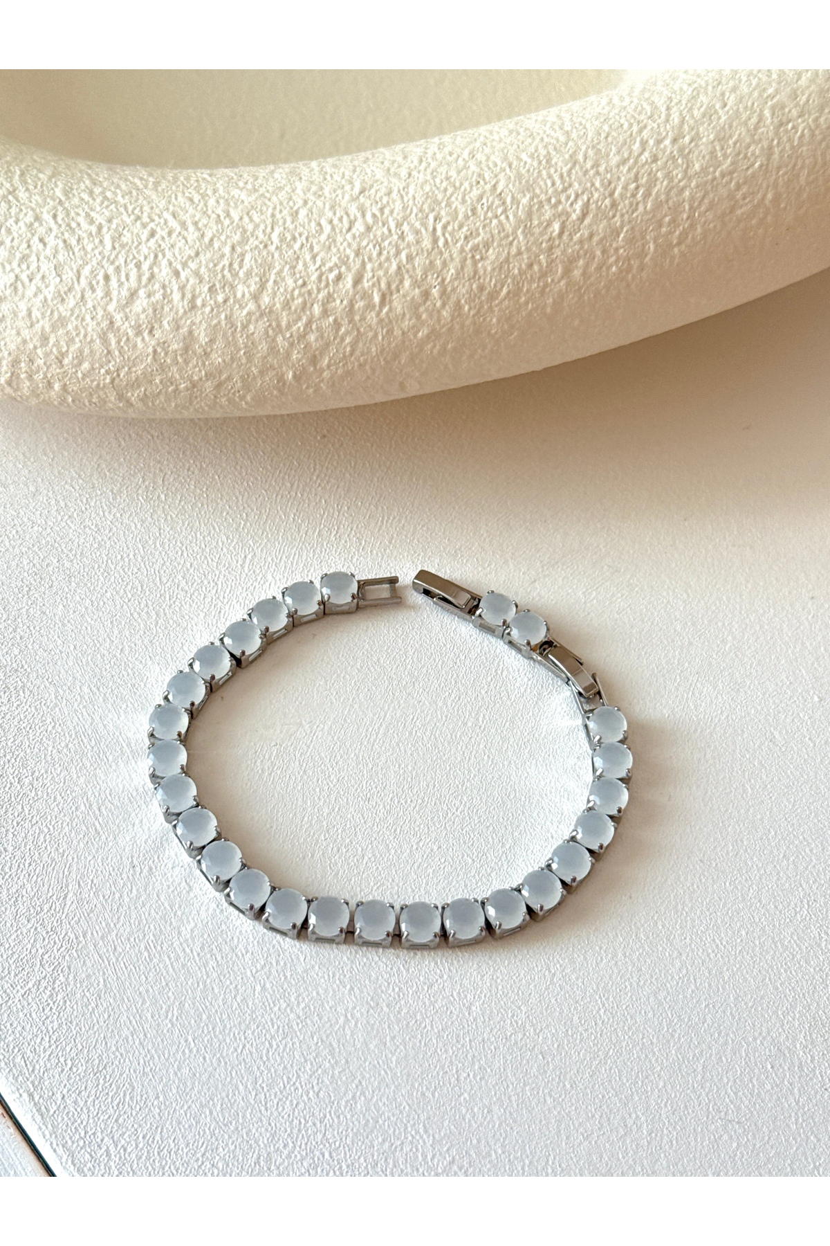 Steel Zircon Stone Waterway Bracelet