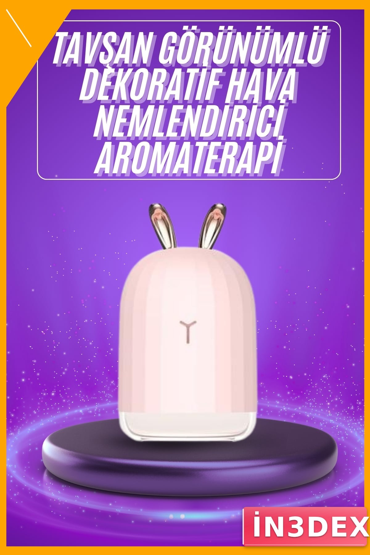 USB Şarjlı Tavşan Nemlendirici Aromaterapi Dekoratif Hava Nemlendirme