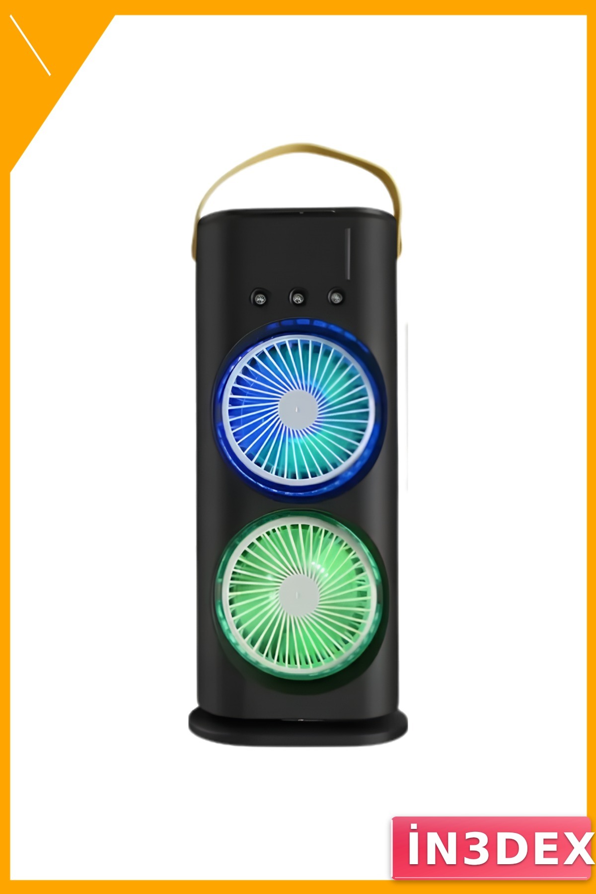 Çift Başlıklı Taşınabilir Fan RGB Işıklı Sprey Nemlendiricili Masaüstü Serinletici