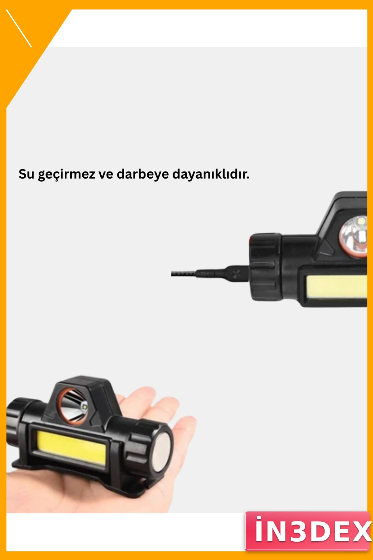 200 Lümen Şarjlı LED Kafa Feneri IP44 Suya Dayanıklı Çift Fonksiyon