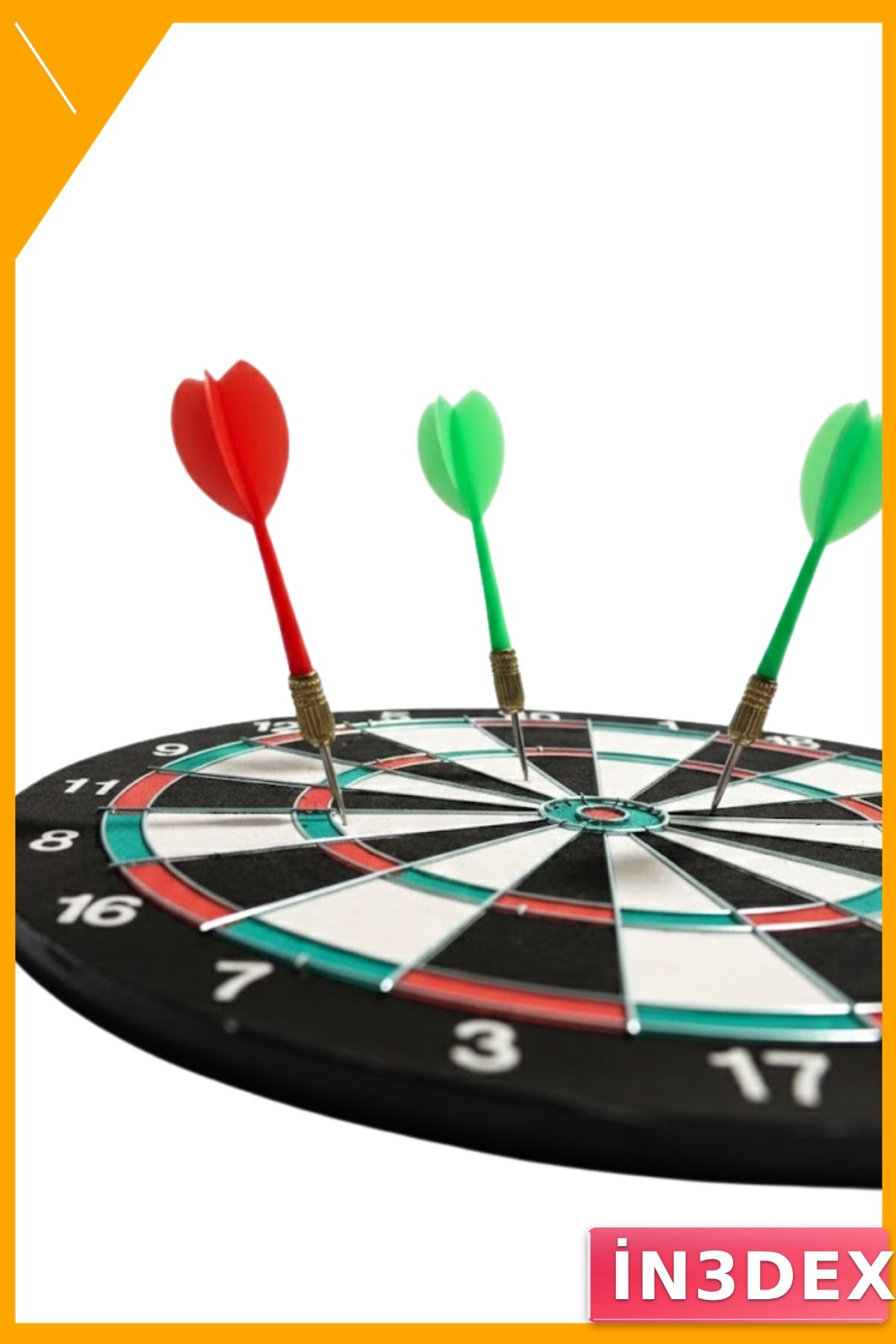 15 İnç Dart Tahtası 4 Metal Uçlu Dart Oku Hedef Oyun Seti