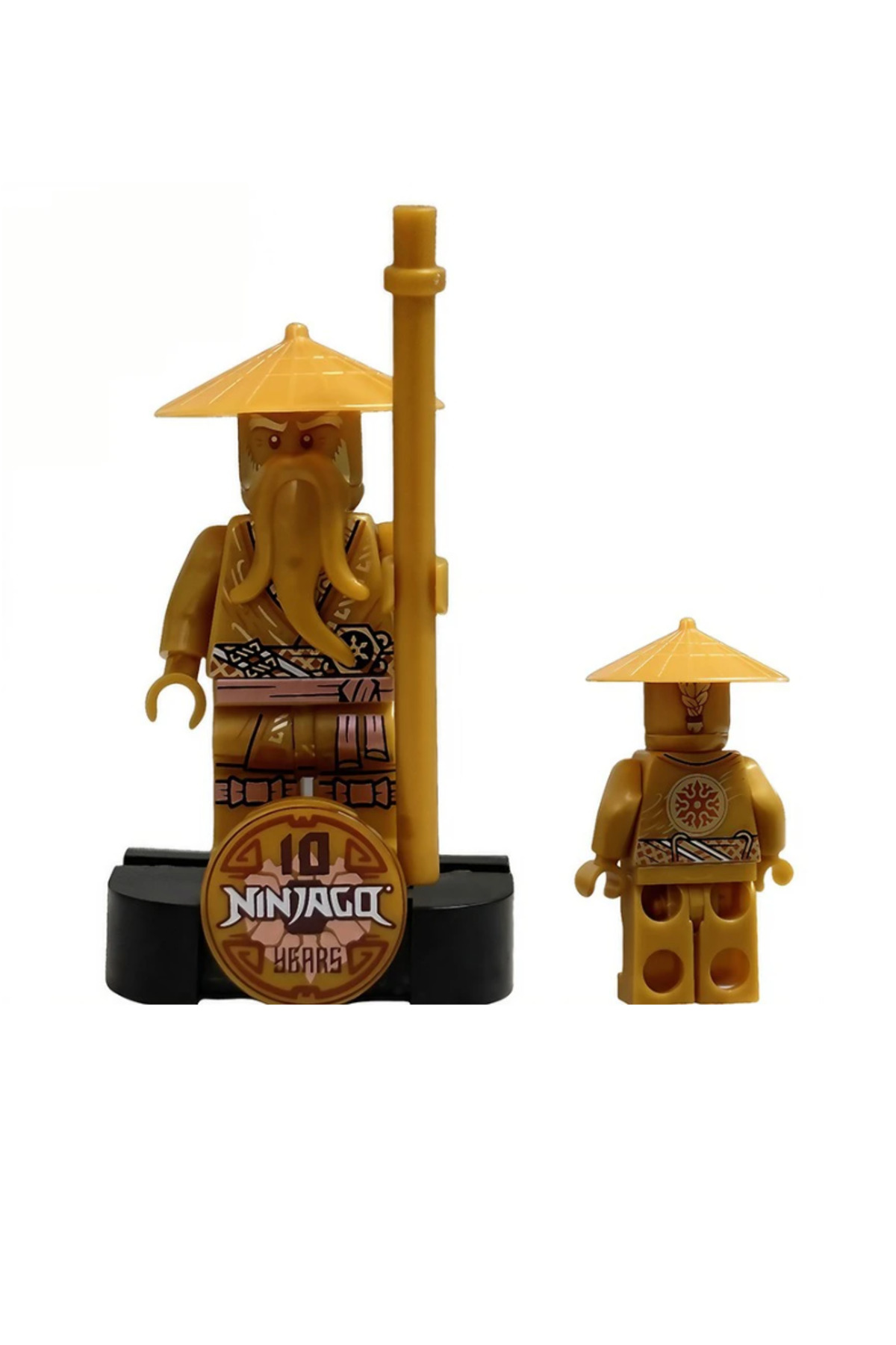 yamanS Ninja Altın Sensei Wu 10.Yıl Figür Yapı Blok Oyuncak(Custom