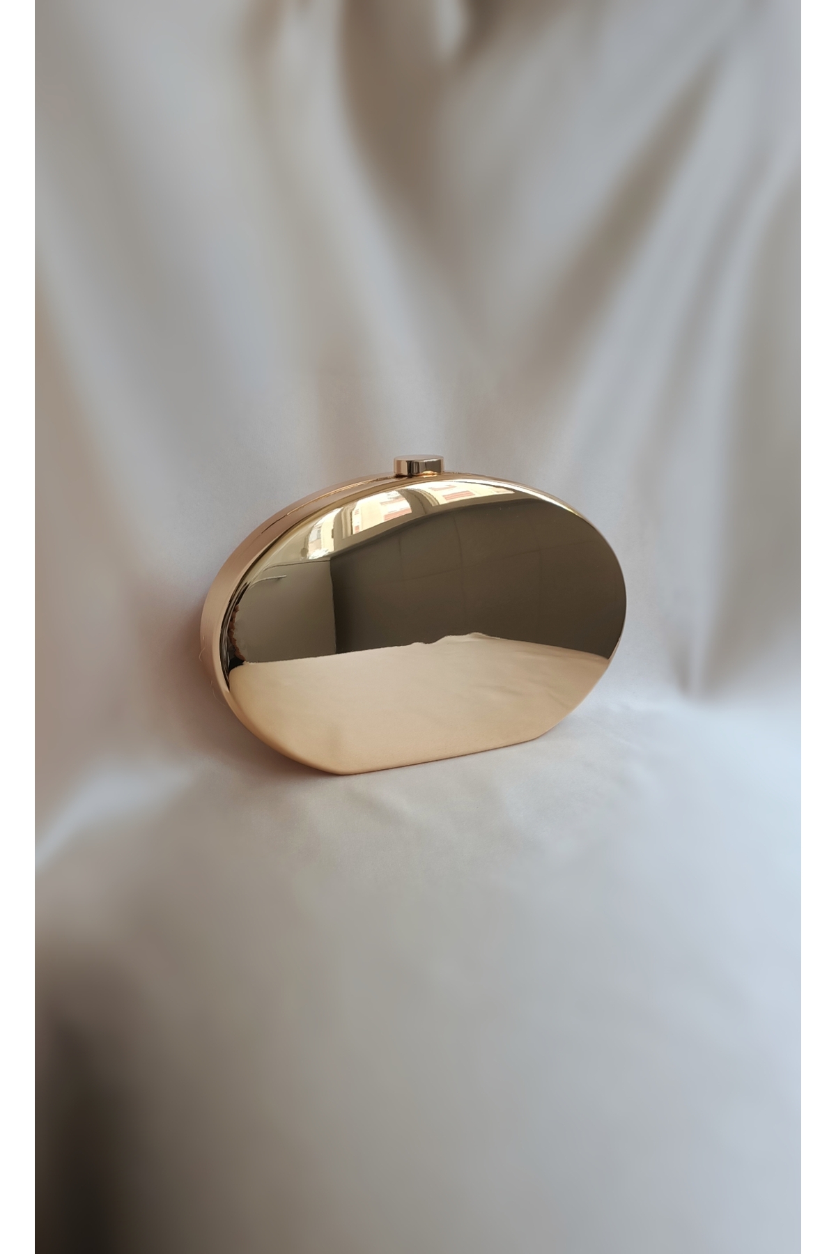 Gül karatekin gk Kadın Gold Metal Oval Formlu Özel Tasarım Ekstra Zincir askılı Özel gün Portföy Clutch Çanta görsel 2