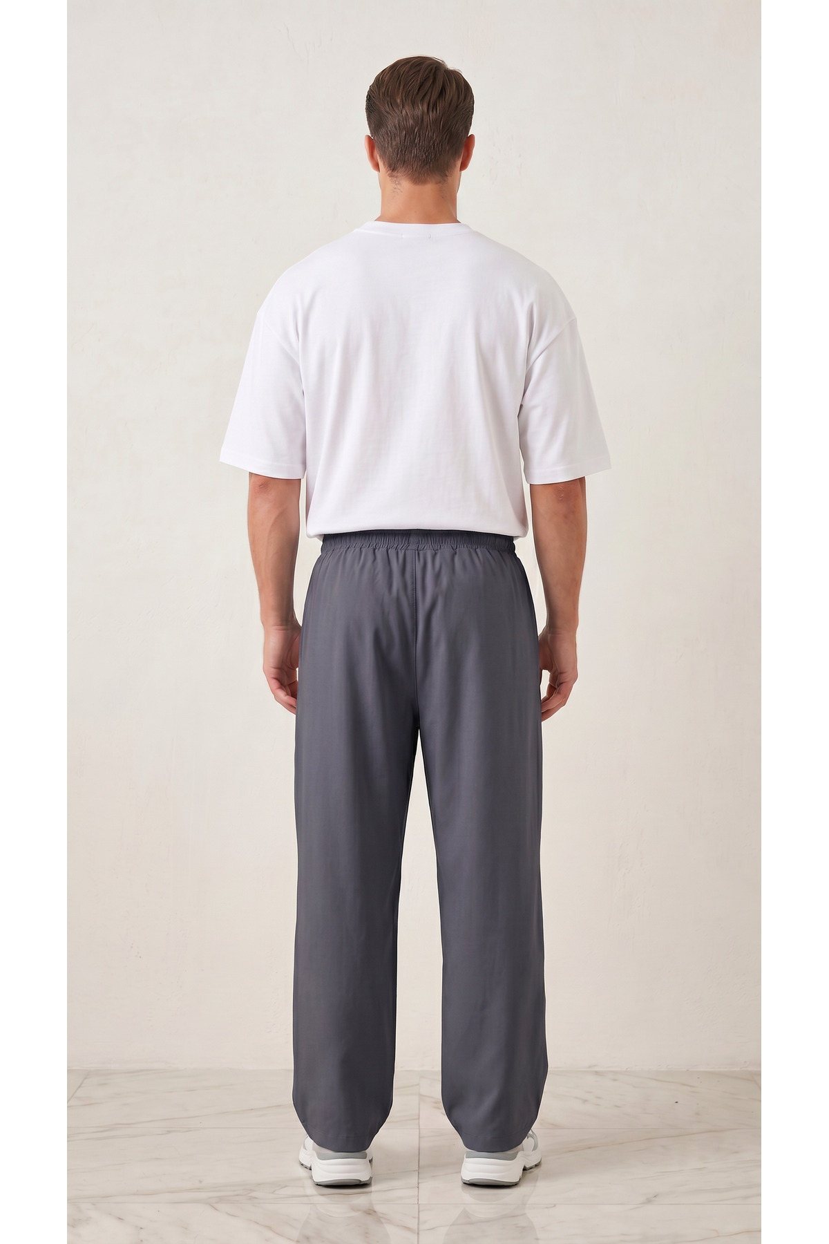 zazzia Erkek Füme Paraşüt Kumaş Baggy Oversize Bol Kesim Eşofman Altı görsel 4