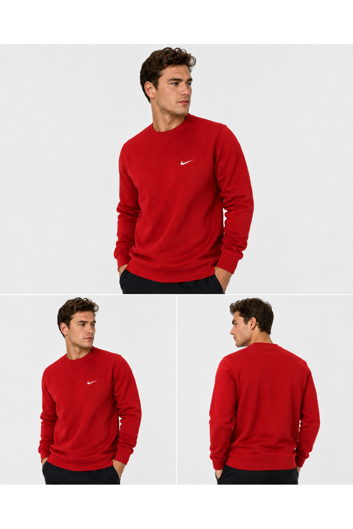 سویشرت مردانه Solo Swoosh قرمز نایکی سویشرت اسپرت Nike