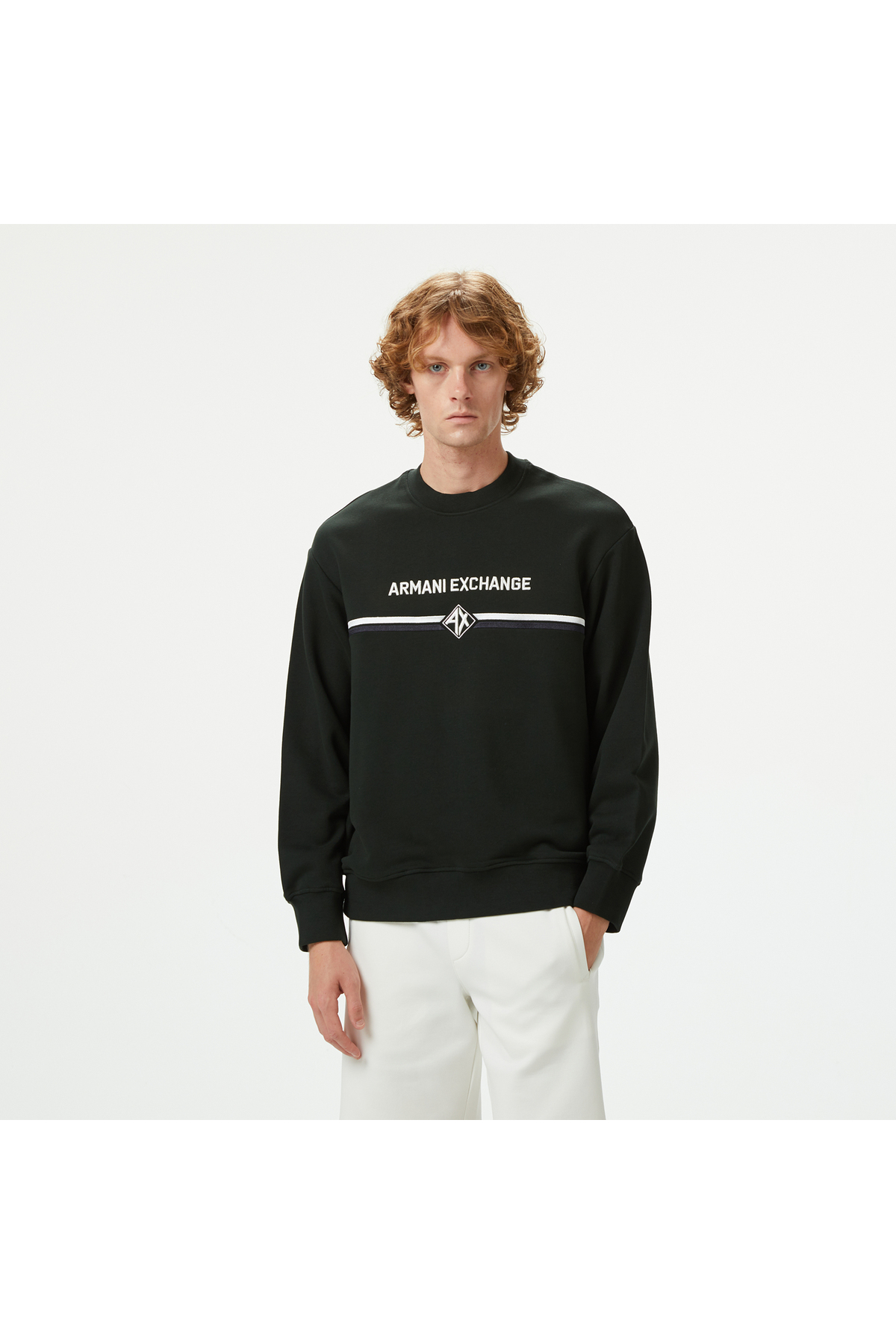 سویشرت یقه گرد مشکی مردانه آرمانی اکسچنج سویشرت Armani Exchange