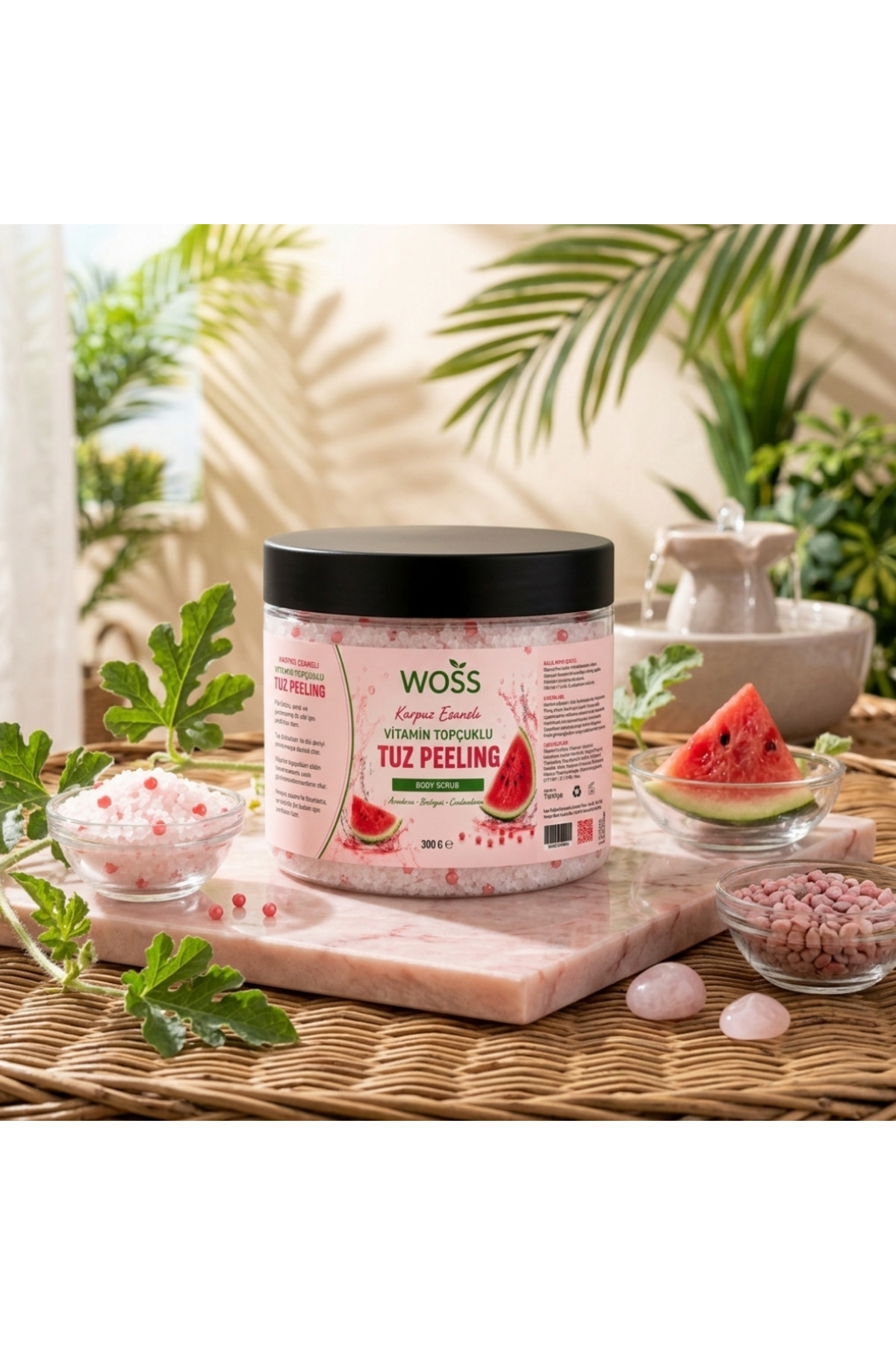 Woss Karpuz Esanslı Vitamin Topçuklu Tuz Peeling 300 g — peelingKARPUZ